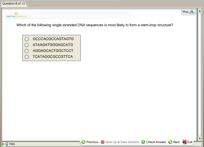 Which of the following single-stranded DNA sequenc
