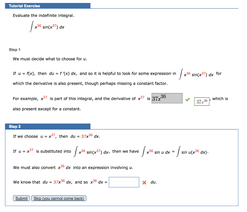 Solved Tutorial Exercise Evaluate The Indefinite Integral Chegg Com