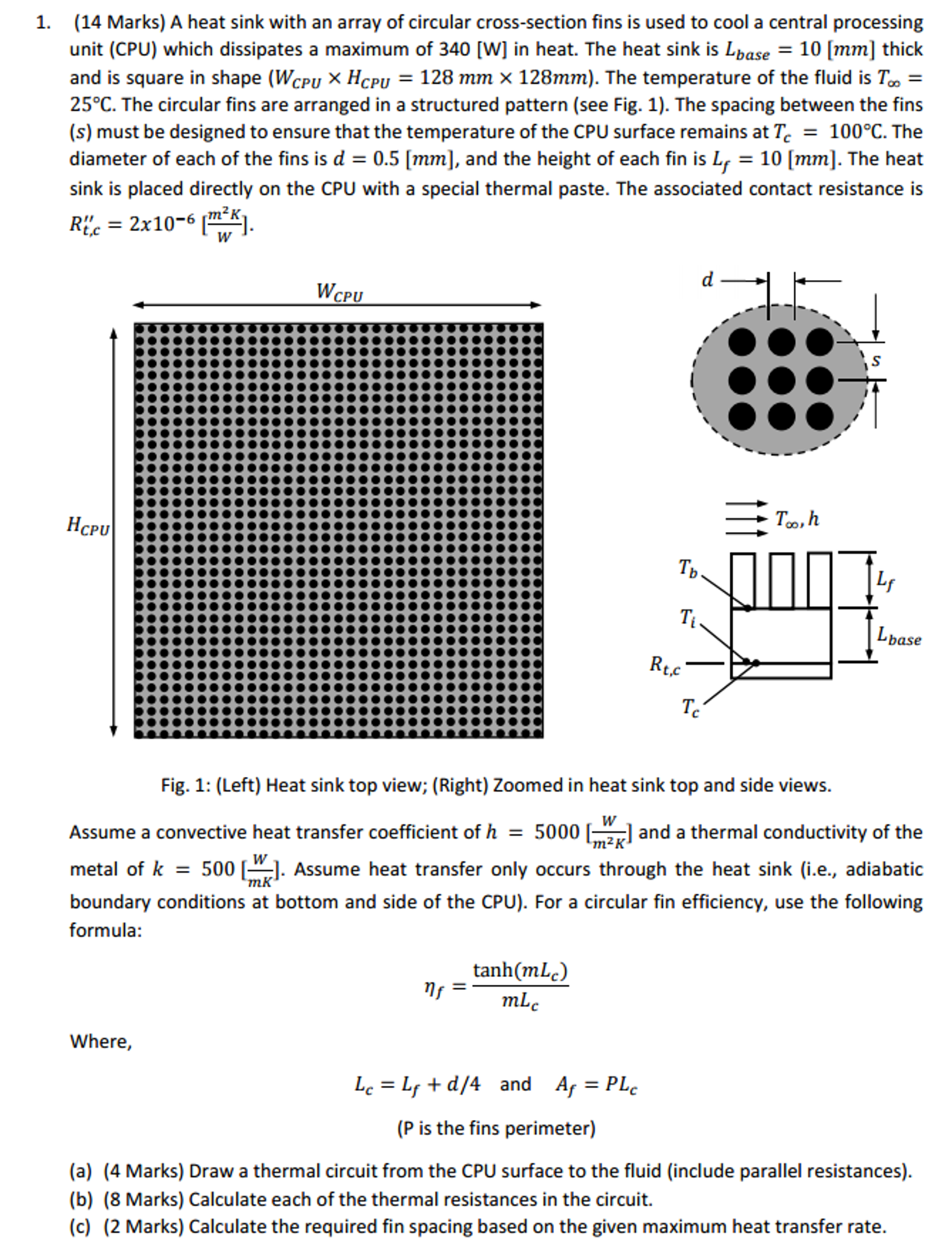 A Heat Sink With An Array Of Circular Cross Sectio