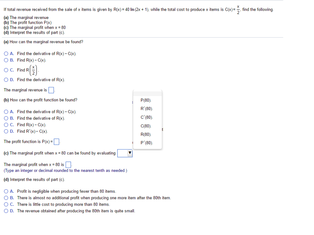 Solved If Total Revenue Received From The Sale Of X Items Chegg Com