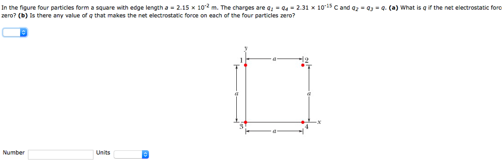 physics archive september 03 2017 chegg com in the figure four particles form a square the charges are q1 q4 q and q2 q3 q