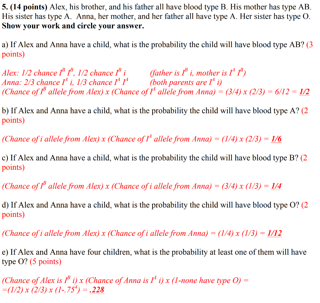 Solved 5. (14 points) Alex, his brother, and his father all | Chegg.com