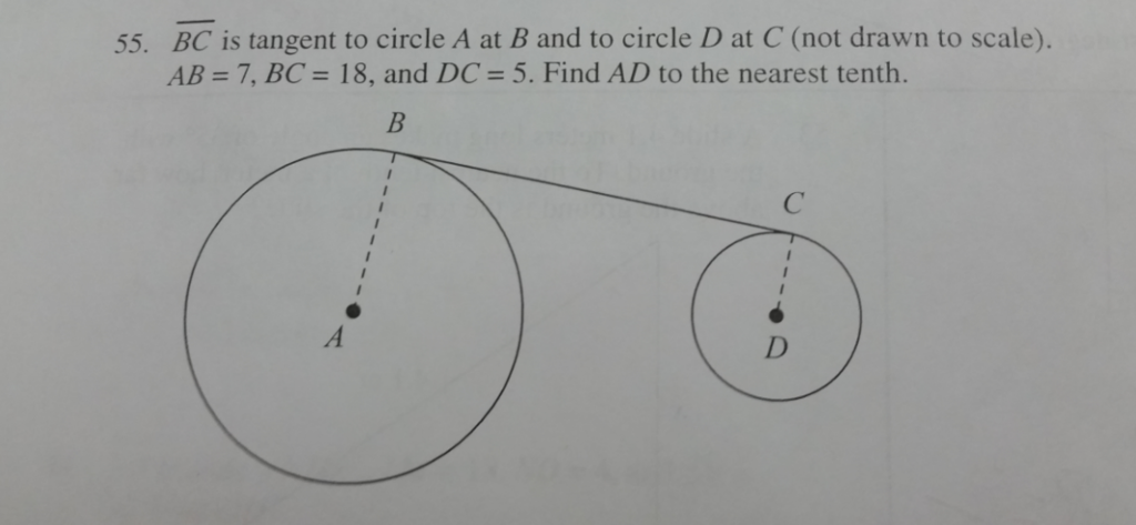 Solved Is Tangent To Circle A At B And To Circle D A Chegg Com