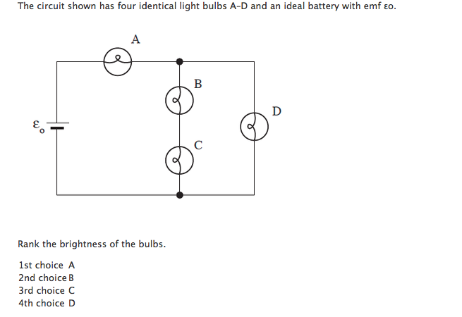 Solved: The Circuit Shown Has Four Identical Light Bulbs A 