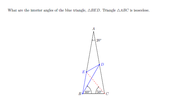 Solved What Are The Interior Angles Of The Blue Triangle