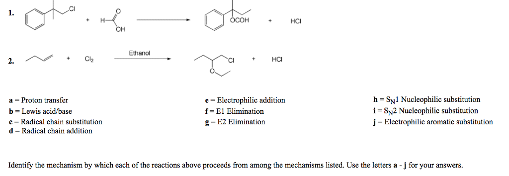 Solved Cl 1 Ocoh Hc Oh Ethanol Hc A Proton Transfer B Chegg Com