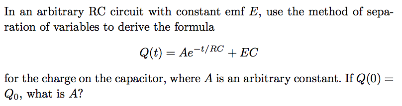 Solved In An Arbitrary Rc Circuit With Constant Emf E Us Chegg Com