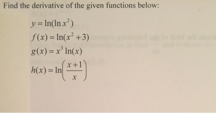 Find The Derivative Of The Given Functions Below Y Chegg Com