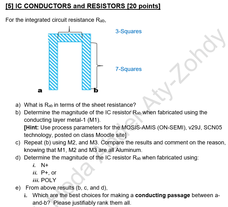 51 ic conductors and resistors [20 points for the chegg com51 ic conductors and resistors [20 points for the integrated circuit resistance rab, 3