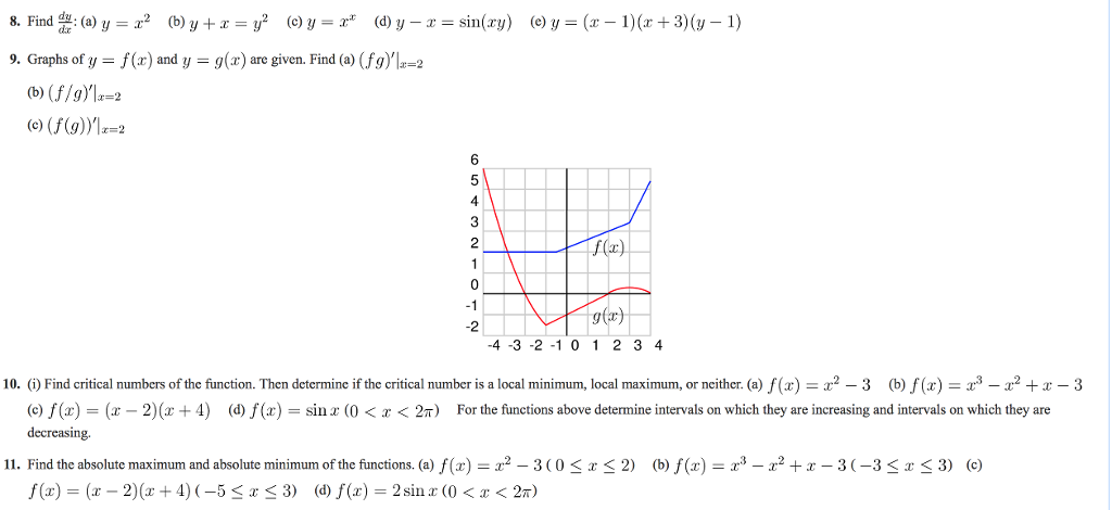 Solved Find Dy Dx A Y X 2 B Y X Y 2 C Y X X Chegg Com