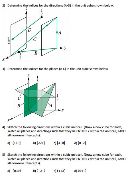 2 Determine The Indices For The Directions A D In Chegg Com