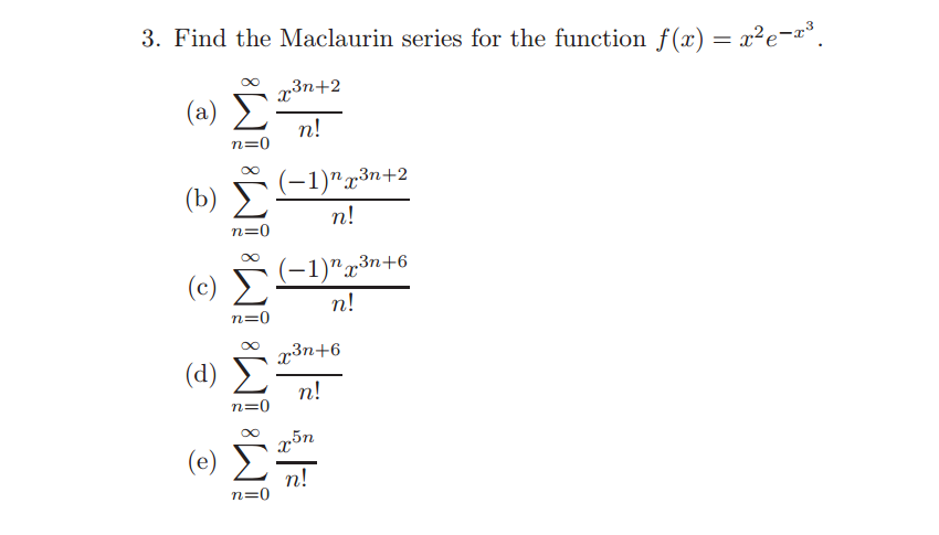 Solved Find The Maclaurin Series For The Function F X Chegg Com