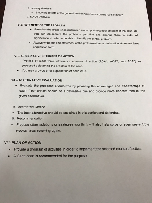 How to write areas of consideration in case study image