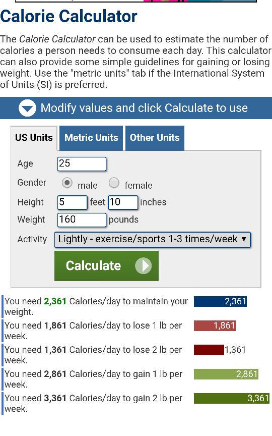 calorie calculator