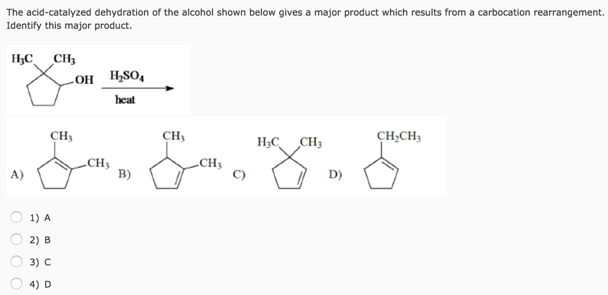 Solved The Acidcatalyzed Dehydration Of The Alcohol Show