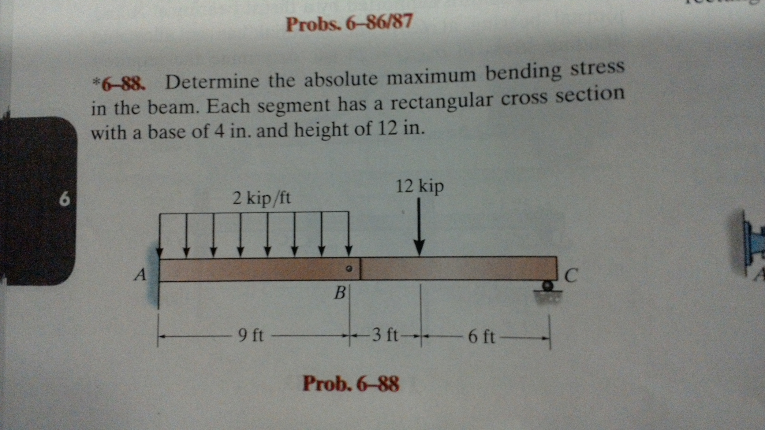 Determine The Absolute Maximum Bending Stress In The Chegg 