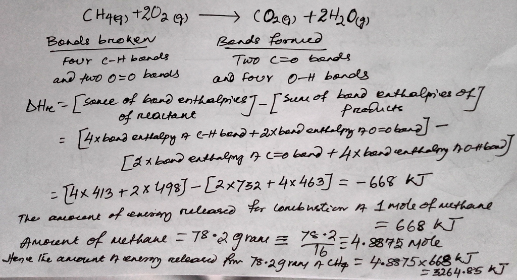 Question & Answer: Write a balanced equation for the reaction of methane with oxygen gas forming carbon dioxide..... 1