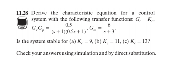 Solved 11 28 Derive The Characteristic Equation For A Chegg Com