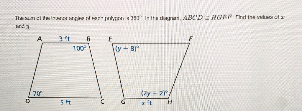 Solved The Sum Of The Interior Angles Of Each Polygon Is