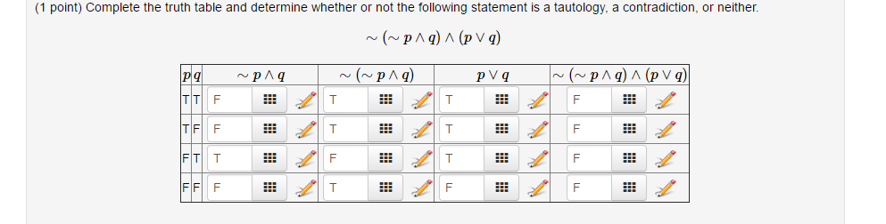 Solved Complete The Truth Table And Determine Whether Or Not Chegg Com