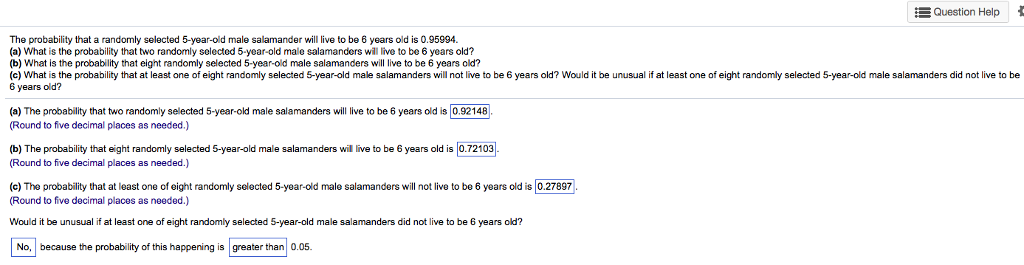 Solved The Probability That A Randomly Selected 5 Year Ol - 