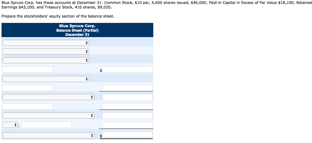 Blue Spruce Corp Has These Accounts At December 31 Chegg 