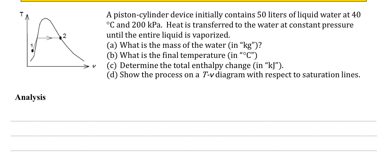 Solved A Piston Cylinder Device Initially Contains 50 Liters Chegg Com