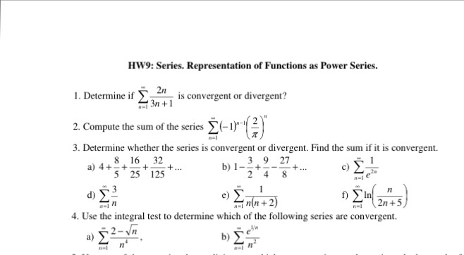 Solved Determine If Sigma Infinity N 1 2n 3n 1 Is Chegg Com