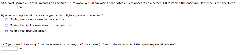 Solved A A Point Source Of Light Illuminates An Aperture