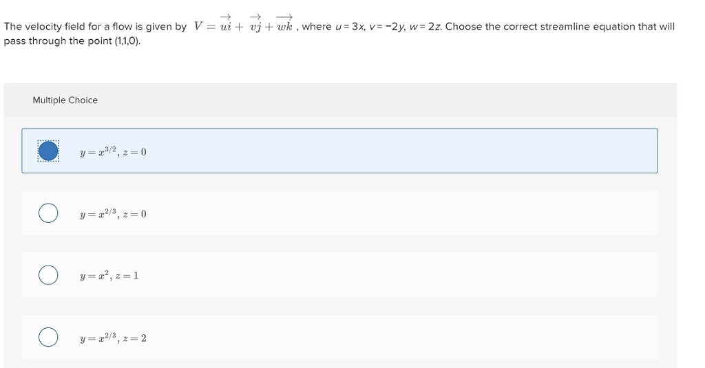 Solved The Velocity Field For A Flow Is Given By V Ui Chegg Com