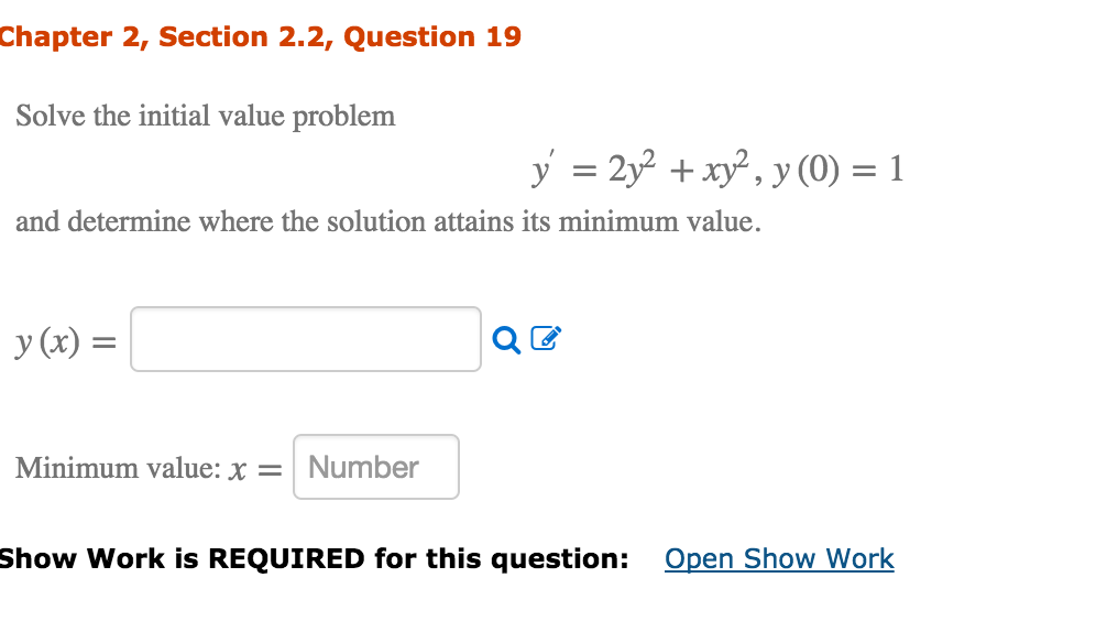 Solved Solve The Initial Value Problem Y 2y 2 Xy 2 Chegg Com