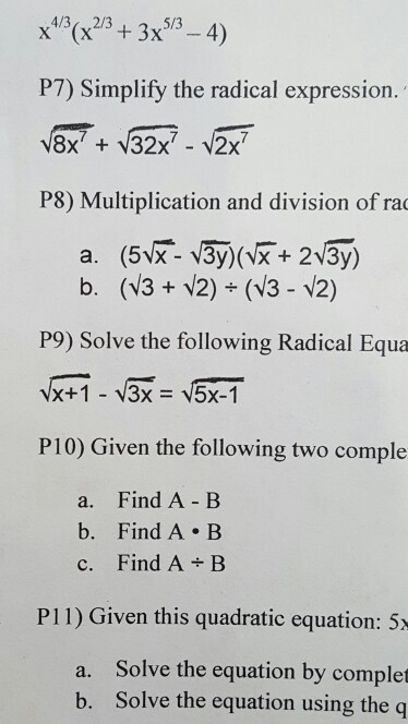Solved X 4 3 X 2 3 3x 5 3 4 Simplify The Radical Chegg Com
