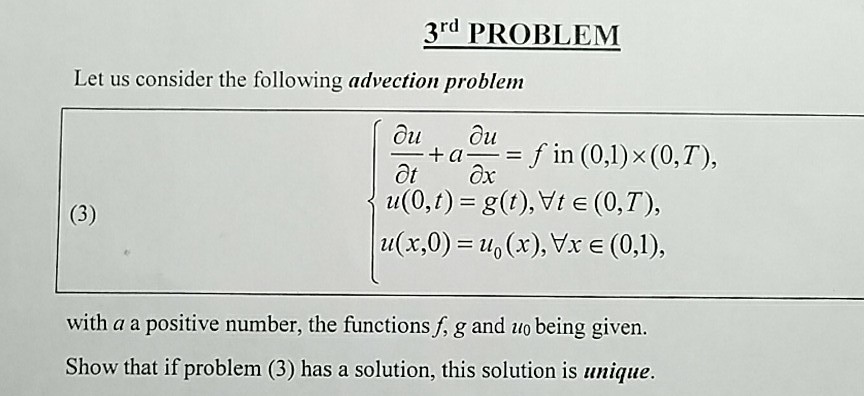 Solved Let Us Consider The Following Problem For The Heat Chegg Com
