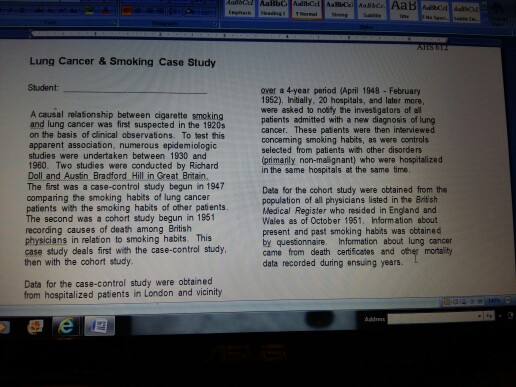 Lung cancer case study nursing image