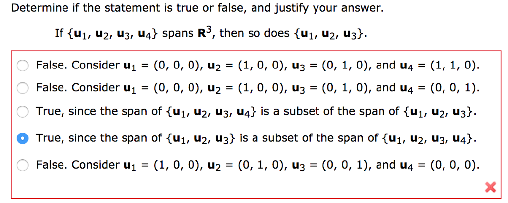 Solved Determine If The Statement Is True Or False And J Chegg Com