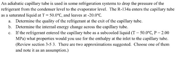 What Is The Function Of A Capillary In Refrigeration Quora