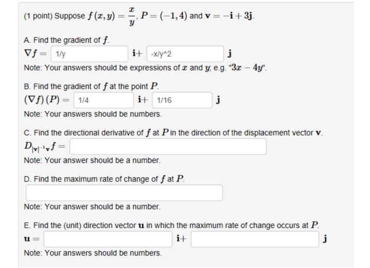 Solved I Point Suppose F Z Y P 1 4 And V A Ij A Chegg Com