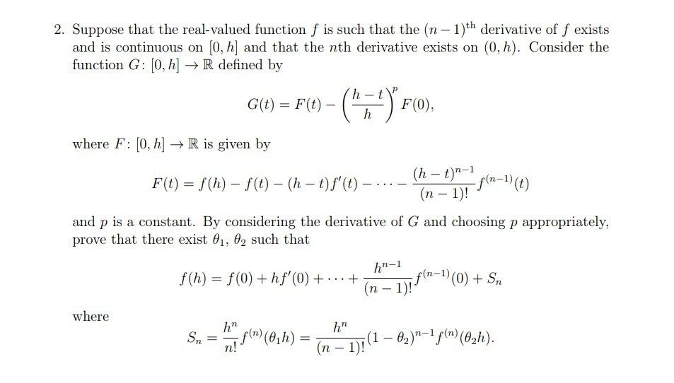 2 Suppose That The Real Valued Function F Is Such Chegg Com