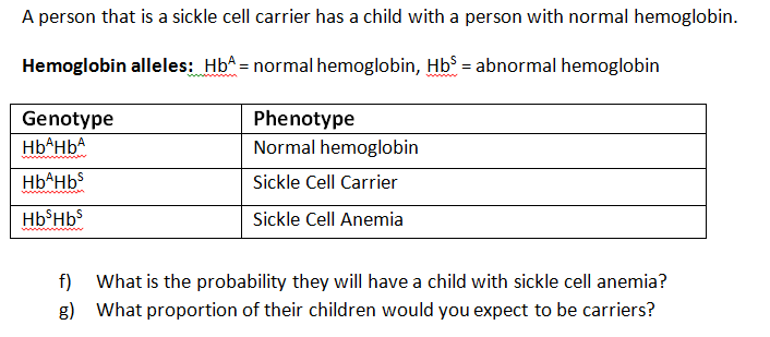 Solved A Person That Is A Sickle Cell Carrier Has A Child Chegg Com