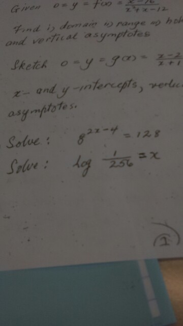 log de 256 4 4=128 Solve Log Solve: 8^2x Solved: 1/256=x  Chegg.com