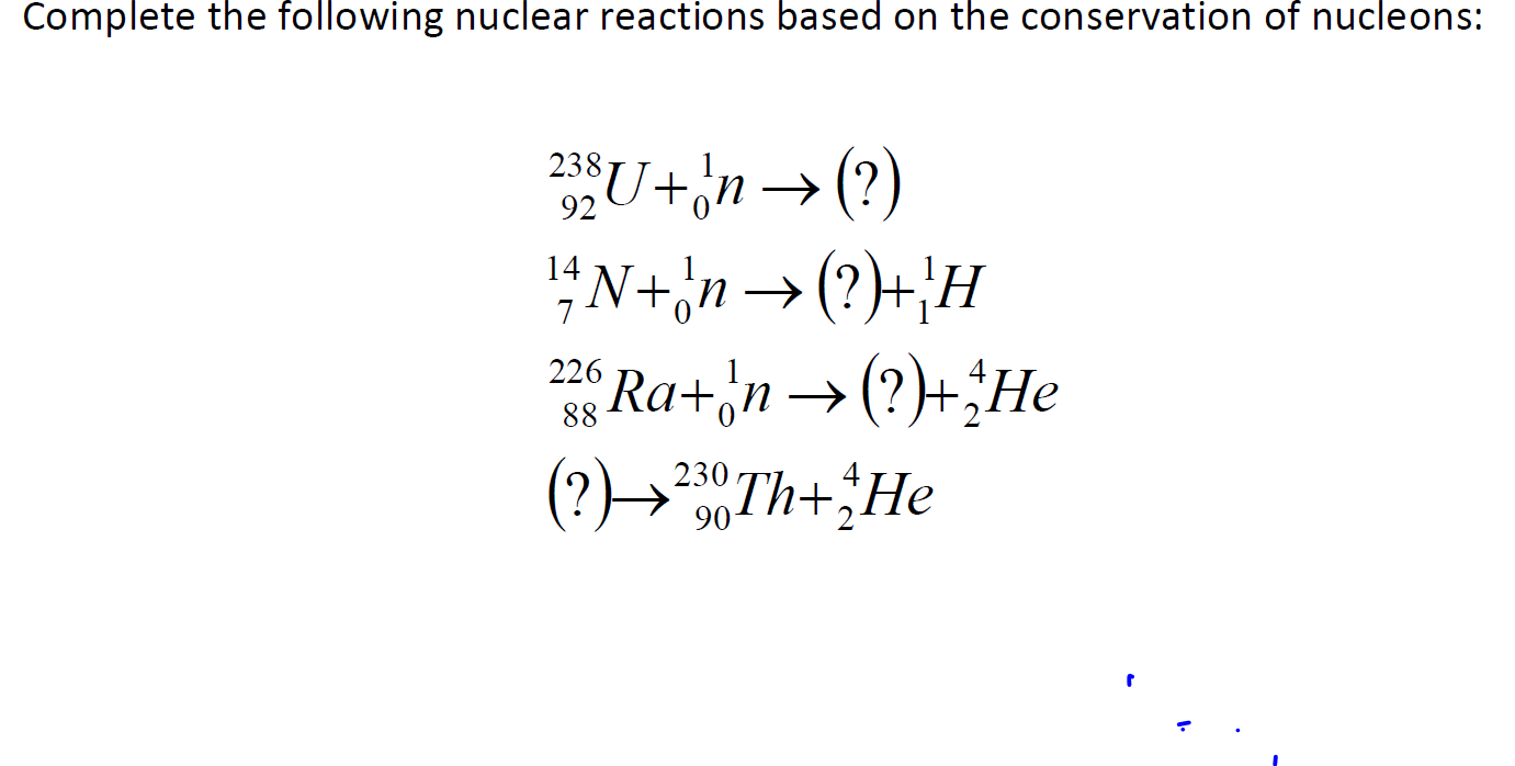 Solved Complete The Following Nuclear Reactions Based On The Chegg Com