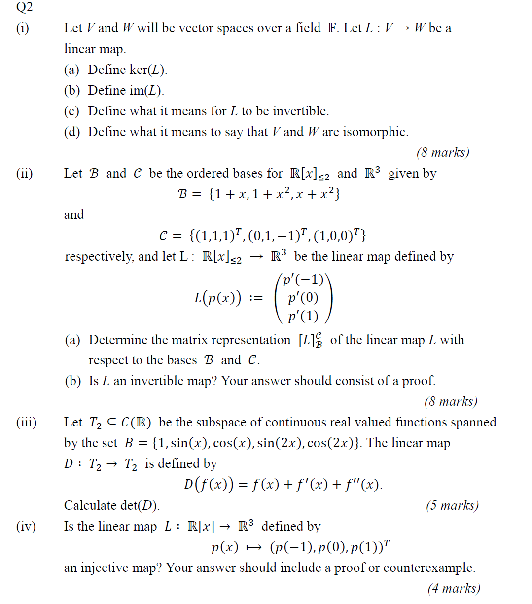 Solved Let V And W Will Be Vector Spaces Over A Field F Chegg Com