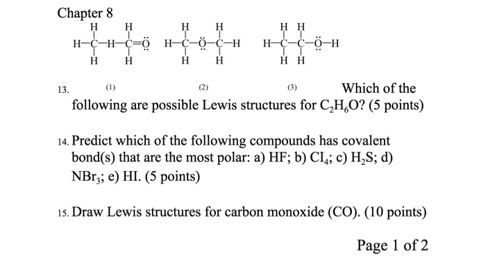 Solved Which Of The Following Are Possible Lewis Structur