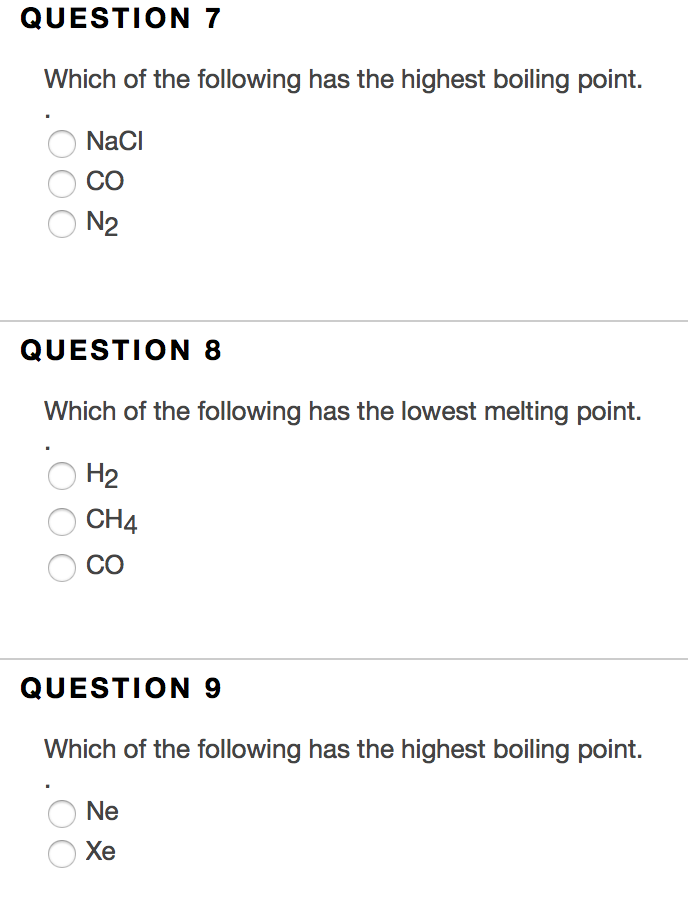 QUESTION 1 What is the polarity of a CO2 molecule?