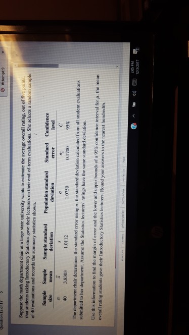 Solved Suppose The Math Department Chair At A Large State