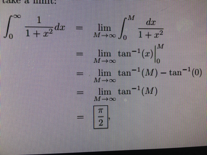 Solved Explain Why The Answer Is Pi 2 How Is Tan 1 M Chegg Com