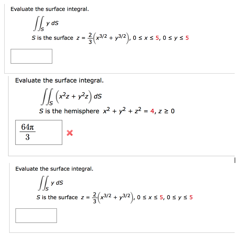 Solved Evaluate The Surface Integral Y Ds S Is The Surfa Chegg Com