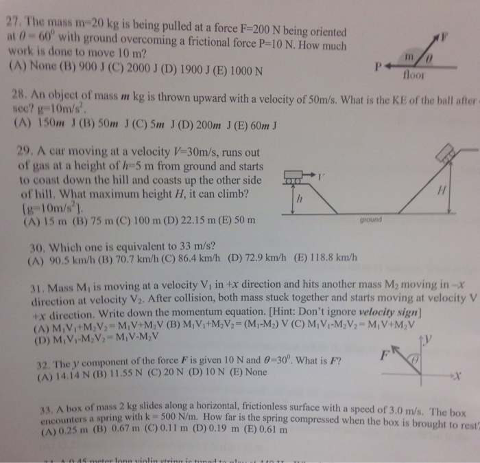 Solved The Mass M Kg Is Being Pulled At A Force F Chegg Com