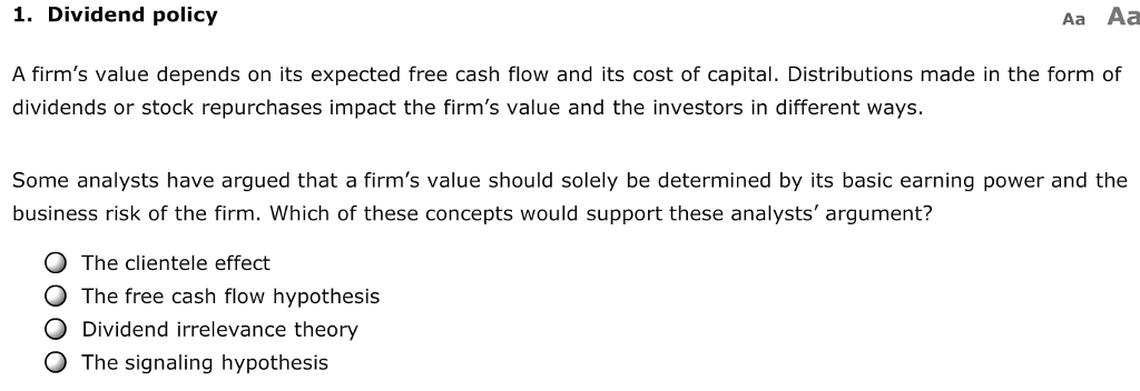 the impact a dividend policy has on a firm Impact of capital structure on firm value introduction dividend policy has been an issue of interest in financial literature as many theories have been. the impact a dividend policy has on a firm Impact of capital structure on firm value introduction dividend policy has been an issue of interest in financial literature as many theories have been.