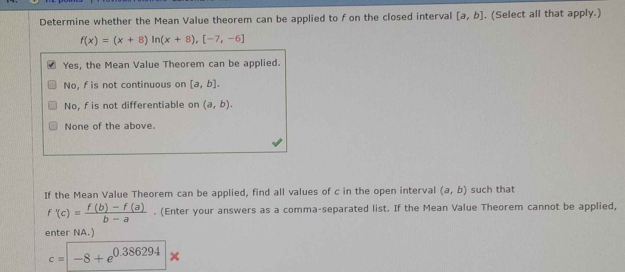 Determine Whether The Mean Value Theorem Can Be Chegg Com